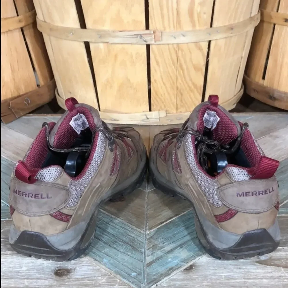 Merrell Siren Sport GTX Brown Leather Mesh Waterproof Hiking Shoes Womens Size 8